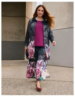 Taking Shape Fleur Satin Dress Coat Floral