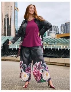 Taking Shape Fleur Satin Wide Leg Pant Floral