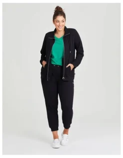 Taking Shape Funnel Neck Active Jacket in Black