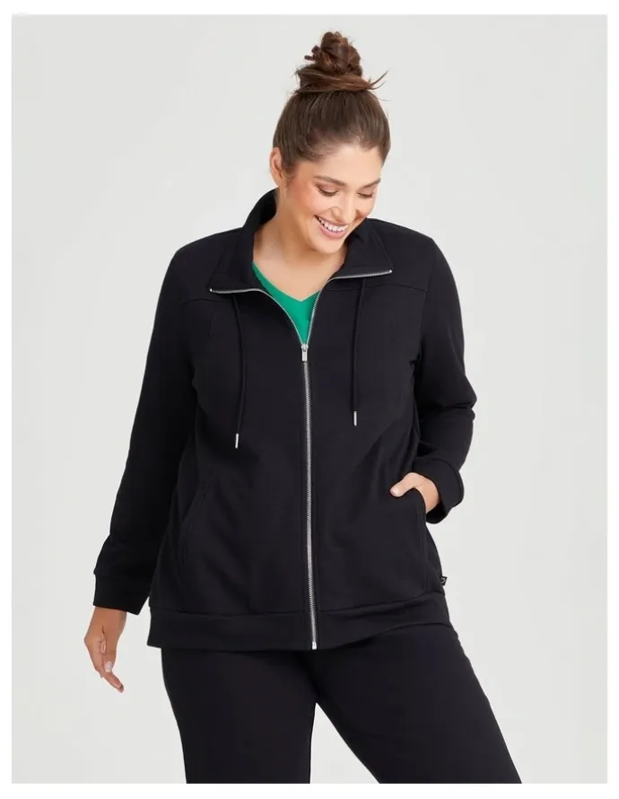 Taking Shape Funnel Neck Active Jacket in Black