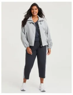 Taking Shape Funnel Neck Windbreaker Jacket Glacier Grey