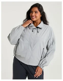 Taking Shape Funnel Neck Windbreaker Jacket Glacier Grey