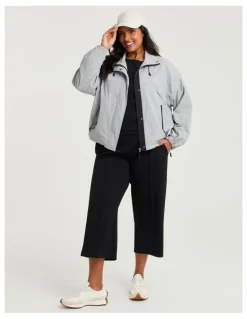 Taking Shape Funnel Neck Windbreaker Jacket Glacier Grey