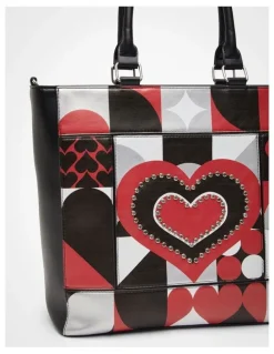 Taking Shape Graphic Heart Shoulder Bag in Multi