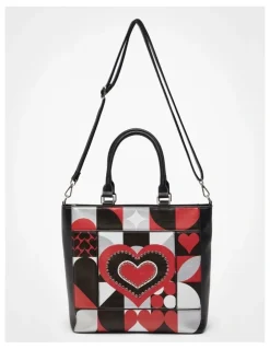Taking Shape Graphic Heart Shoulder Bag in Multi