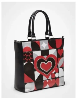 Taking Shape Graphic Heart Shoulder Bag in Multi