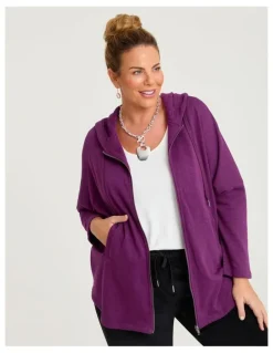 Taking Shape Hooded Zip Cape Merlot