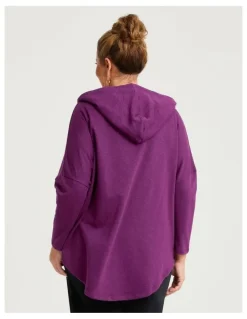 Taking Shape Hooded Zip Cape Merlot