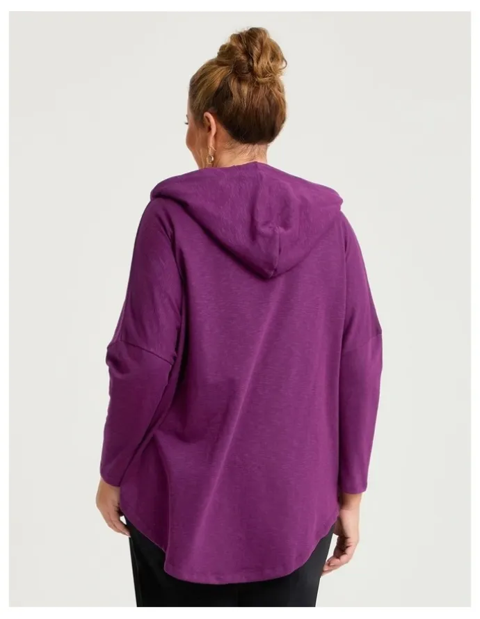 Taking Shape Hooded Zip Cape Merlot