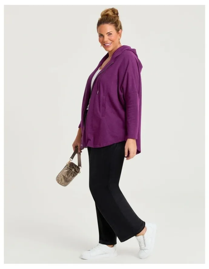 Taking Shape Hooded Zip Cape Merlot
