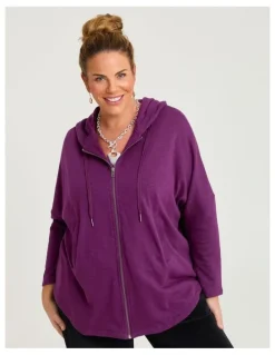 Taking Shape Hooded Zip Cape Merlot