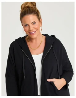 Taking Shape Hooded Zip Cape Black