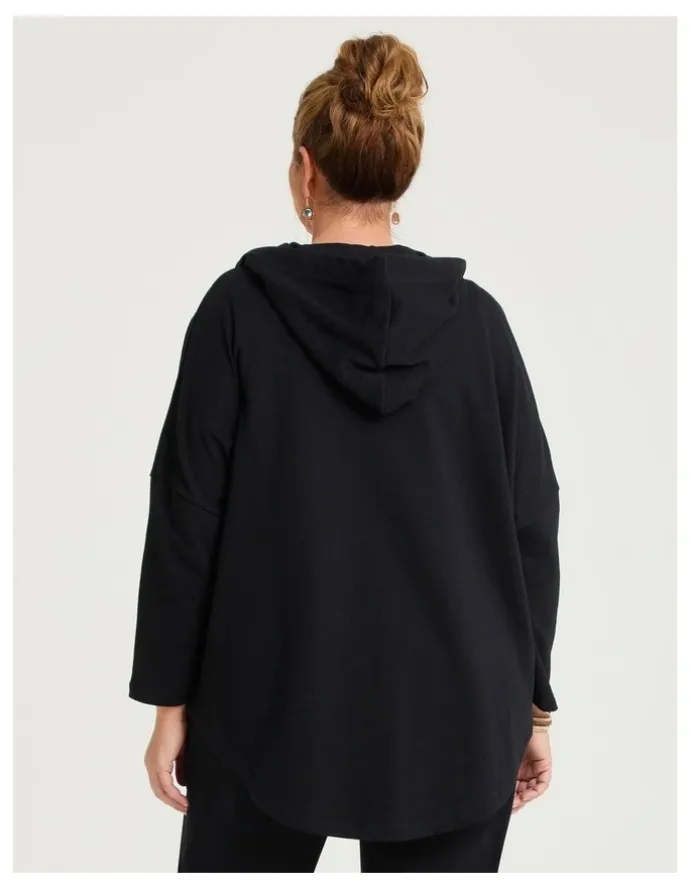 Taking Shape Hooded Zip Cape Black