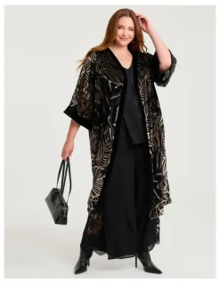 Taking Shape Lace Insert Wide Leg Evening Pant Black