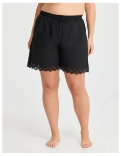 Taking Shape Laser Cut Scallop Boardshort in Black