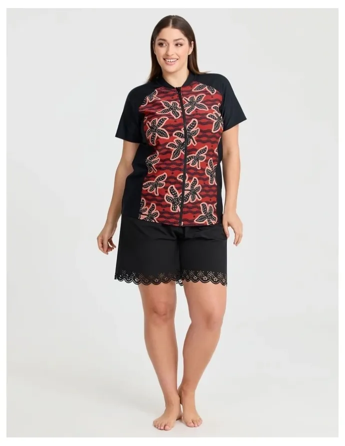 Taking Shape Laser Cut Scallop Boardshort in Black