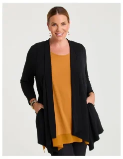 Taking Shape Luna Drape Cardigan in Black