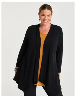 Taking Shape Luna Drape Cardigan in Black
