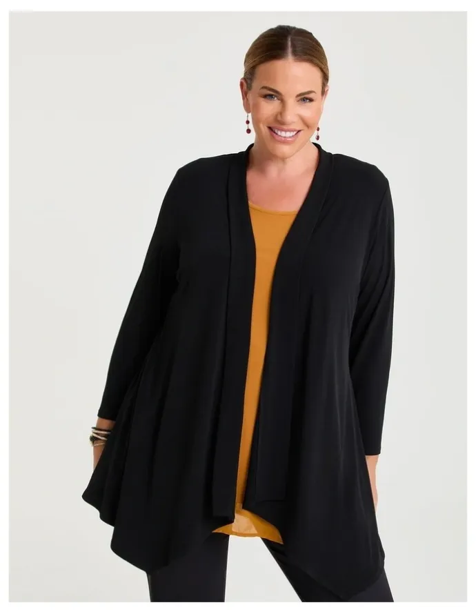 Taking Shape Luna Drape Cardigan in Black