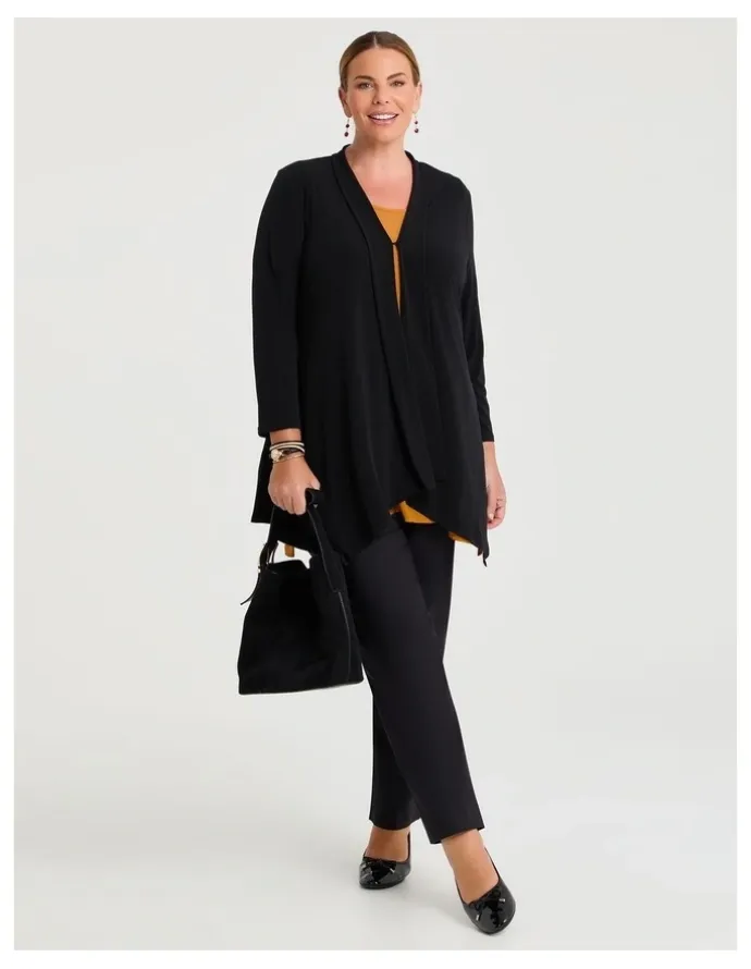 Taking Shape Luna Drape Cardigan in Black