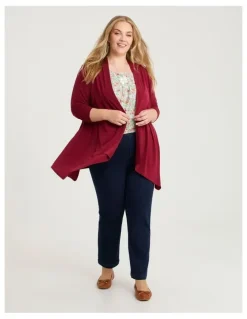 Taking Shape Luna Drape Cardigan Cranberry