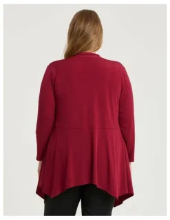Taking Shape Luna Drape Cardigan Cranberry