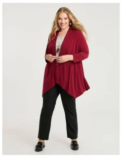 Taking Shape Luna Drape Cardigan Cranberry