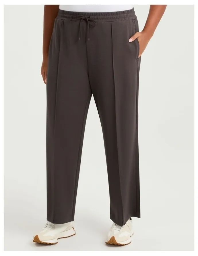 Taking Shape Luxe Touch Tape Wide Leg Trackpant in Espresso