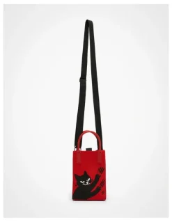 Taking Shape Mini Cat Crossbody Bag in Red