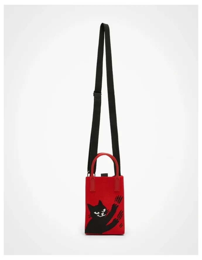 Taking Shape Mini Cat Crossbody Bag in Red