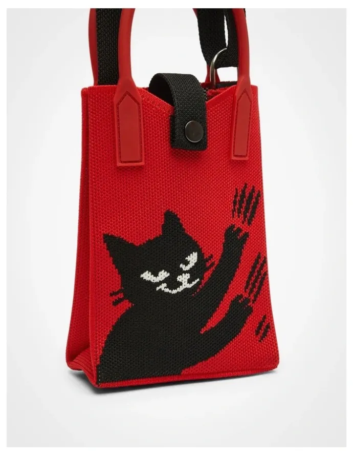 Taking Shape Mini Cat Crossbody Bag in Red