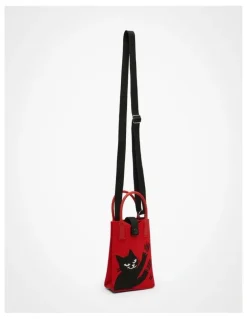 Taking Shape Mini Cat Crossbody Bag in Red