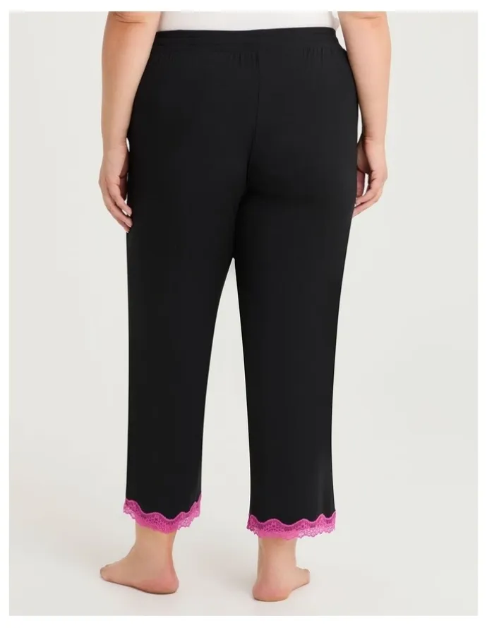 Taking Shape Modal Lace Trim Pyjama Pant in Black