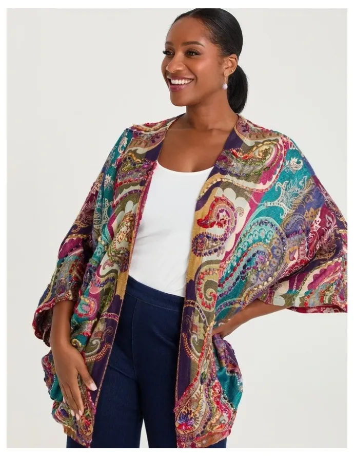 Taking Shape Multi Colour Embroidered Cape Multi