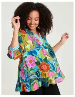 Taking Shape Natural Florence Top Print