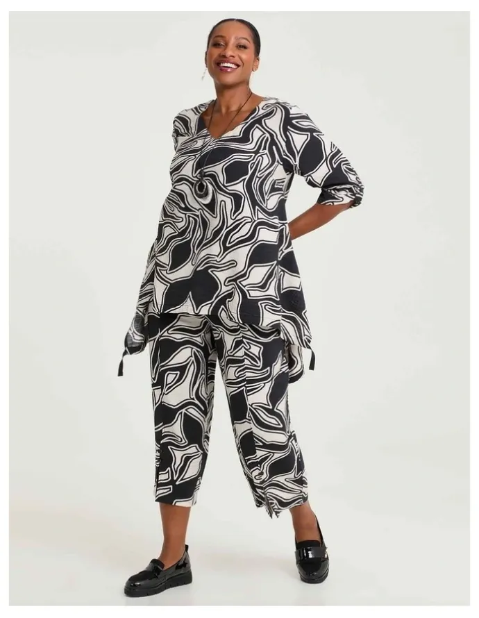 Taking Shape Natural Heidi Wide Crop Pant Print