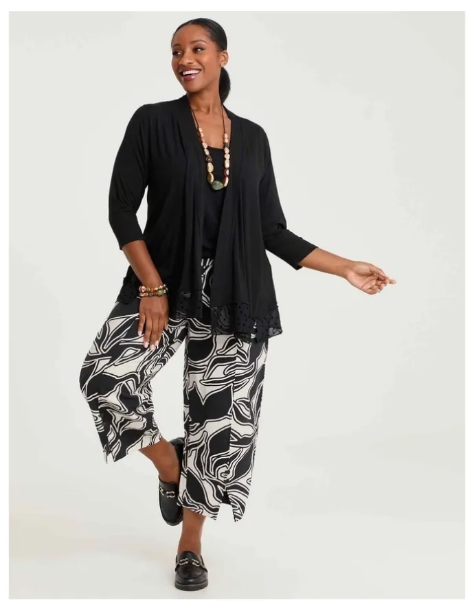 Taking Shape Natural Heidi Wide Crop Pant Print