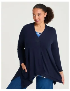 Taking Shape Natural Wiseguy Rory Cardigan Dark Indigo