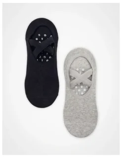 Taking Shape Non Slip Grip Cotton Socks 2 Pack in Multi