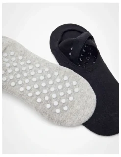 Taking Shape Non Slip Grip Cotton Socks 2 Pack in Multi
