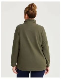 Taking Shape Polar Fleece Zip Front Jacket Olive
