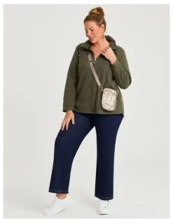 Taking Shape Polar Fleece Zip Front Jacket Olive