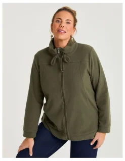 Taking Shape Polar Fleece Zip Front Jacket Olive