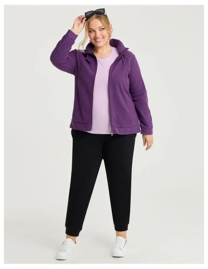 Taking Shape Polar Fleece Zip Front Jacket Grape