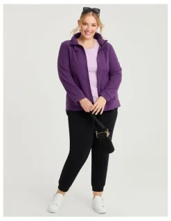 Taking Shape Polar Fleece Zip Front Jacket Grape