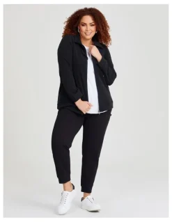 Taking Shape Polar Fleece Zip Front Jacket in Black