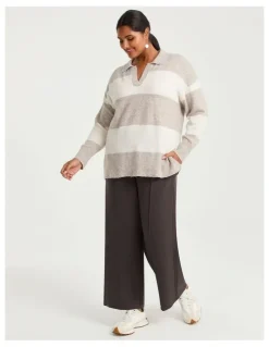 Taking Shape Polo Jumper in Stripe