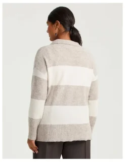 Taking Shape Polo Jumper in Stripe