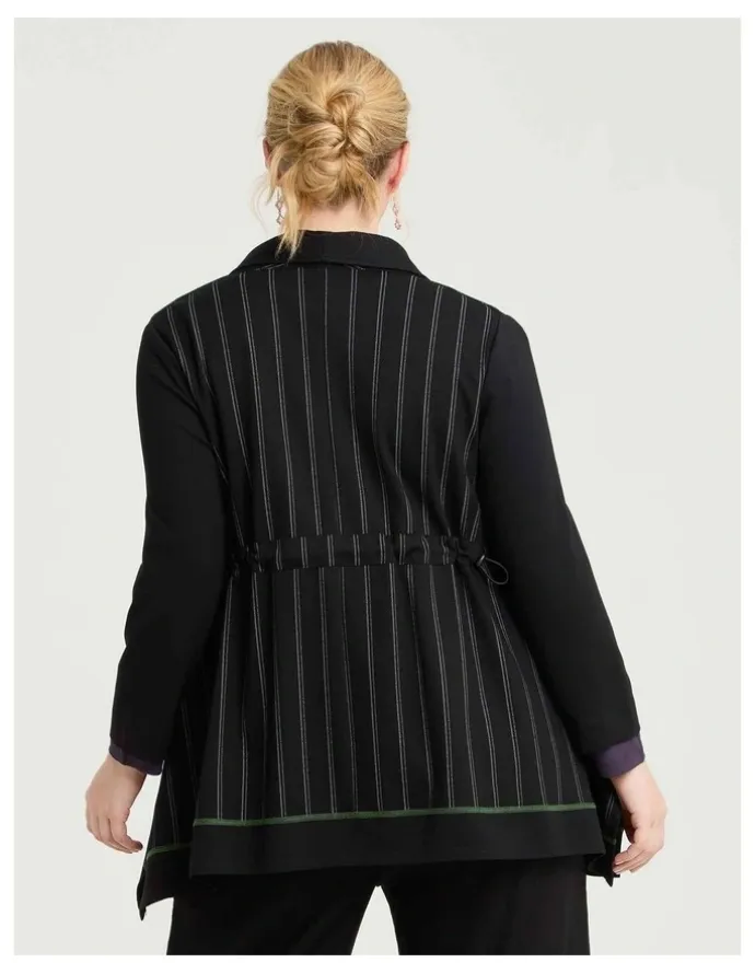 Taking Shape Ponte Elena Pinstripe Cardigan Stripe Print