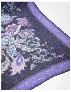 Taking Shape Purple Paisley Print Cape Purple